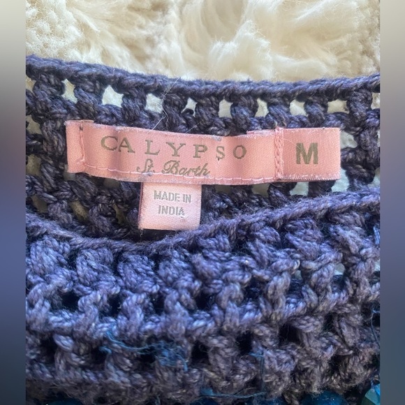 Calypso St. Barth Navy Tank Dress Beaded Detail Size Medium - Picture 5 of 9